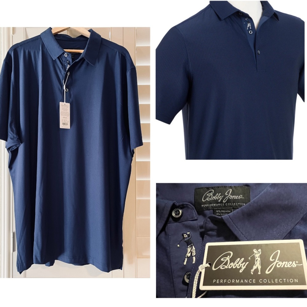 Bobby Jones - NWT Performance Jersey Balata Print  Polo Shirt